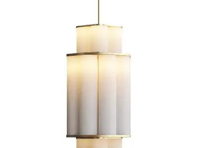 Bauer chandelier 01 white  brown von Roll Hill 3D model