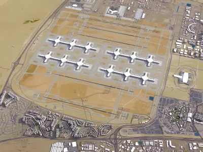 Dubai - Al Maktoum International Airport - DWC Low-poly 3D model