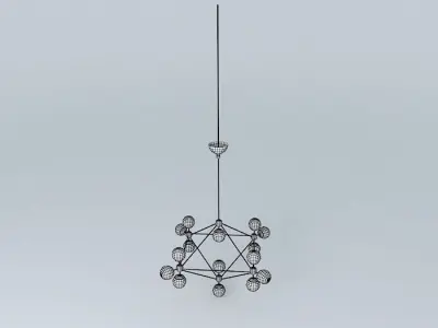 Chandelier with Mirror Bulbs 3D model