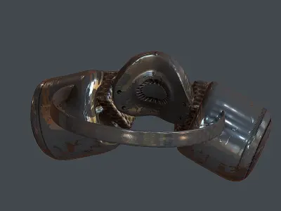 Gas mask helmet 3d model scifi Low-poly  Low-poly 3D model 484