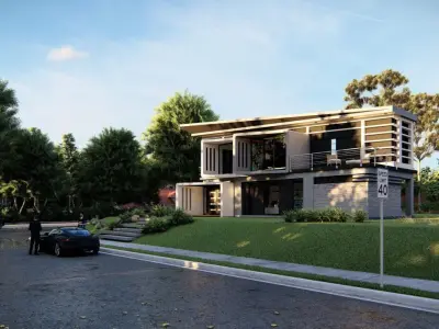 Casa Scene-villa-modern house 3D model 36