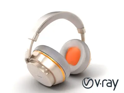 Futuristic Wireless Headphones with LED Accents model pack Low-poly 3D model