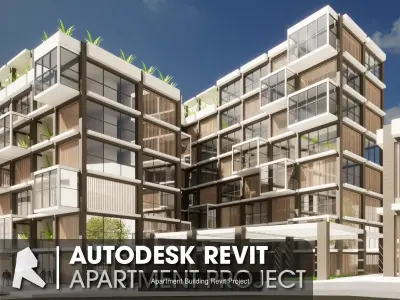 Revit Projects Collection Apartment-Museum-High School-Villa 3D Model Pack