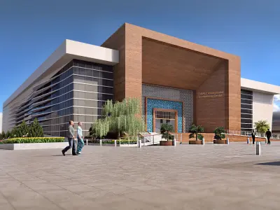 High Detail Conference Center low poly Low-poly 3D model