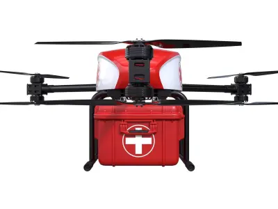 Medical Drone Tricopter 3D model