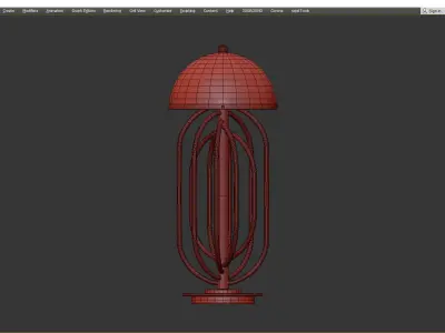 Table Lamp White Shade Gold Low-poly 3D model