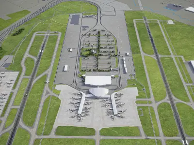 Indianapolis - International Airport - IND Low-poly 3D model
