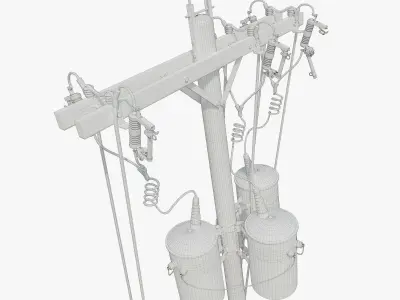Broken Utility Pole Free low-poly 3D model