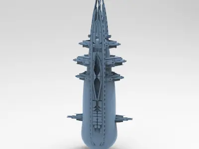 Planet side corporation roofs  Low-poly 3D model