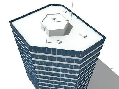 Tall Glass Building 118 Low-poly 3D model