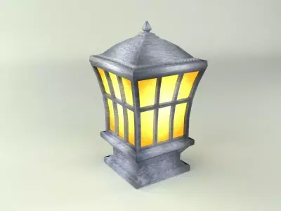 Outdoor Lamp Lantern Low-poly 3D model