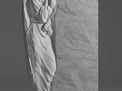 Angel gravestone with 3D model