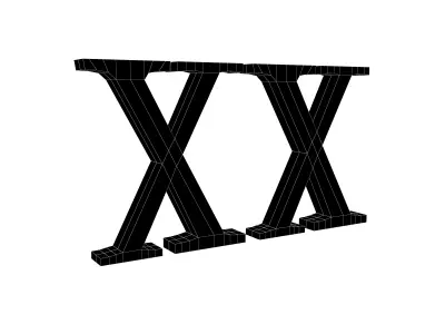 Roman Numerals 20 v1 003 Low-poly 3D model