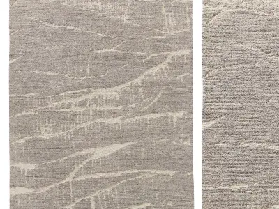 STRATI HAND-KNOTTED WOOL RUG B 3D model