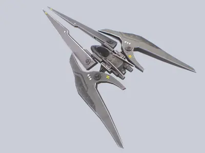 Scifi patrol vehicle Low-poly 3D model