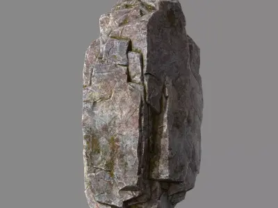 Mossy rock Low-poly 3D model