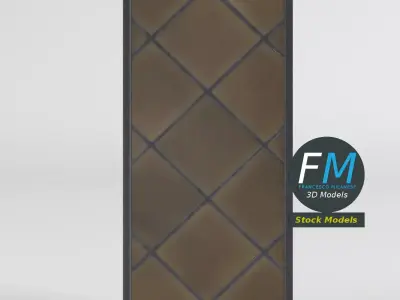 Medieval lattice window Low-poly 3D model