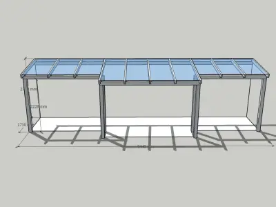 Roof in the posts 3D model