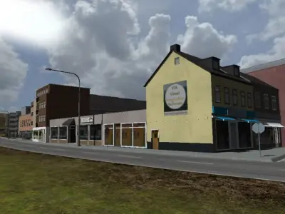 Country landscape Low-poly 3D model