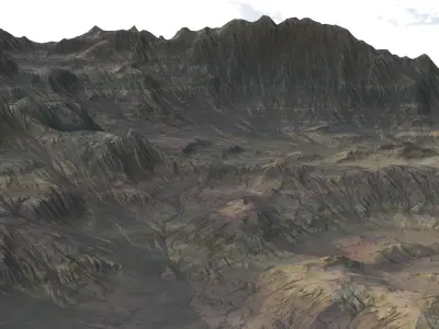 Desert landscape 03 Low-poly 3D model