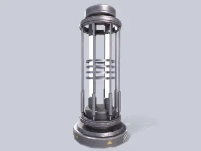 Sci fi lamp Low-poly 3D model