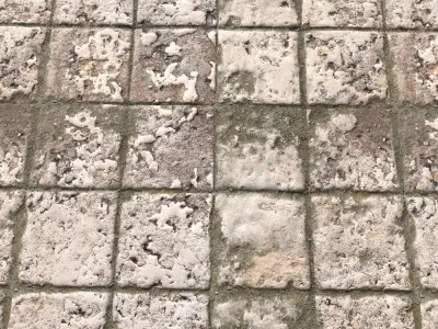 Old stone floor plates seamless PBR 4 3D model