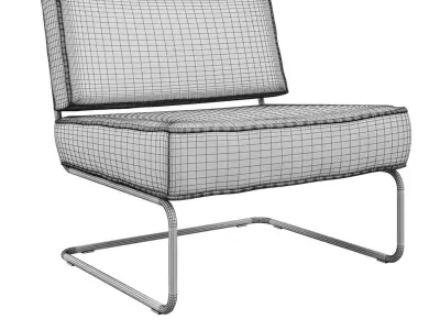 LOUNGE CHAIR RIDGE RIB YELLOW 3D model