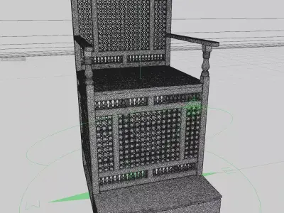 Arabic Ornamental Chair STL 2 MINIATURE for 3D PRINTING 3D print model
