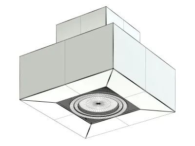 Rectangular Halogen Light 3D Model 3D model