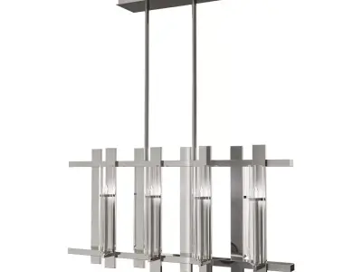 Chandelier LOUIS-LONG by RV Astley Nickel 3D model