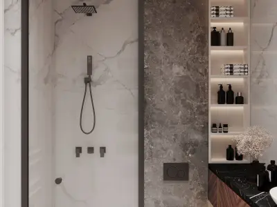 Bathroom design Interior style Neoclassical 3D model