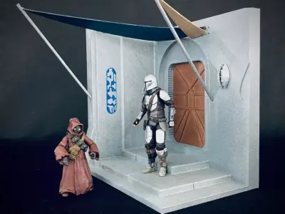 Nevarro Greef Karga Headquarters Entrance Diorama 3D print model