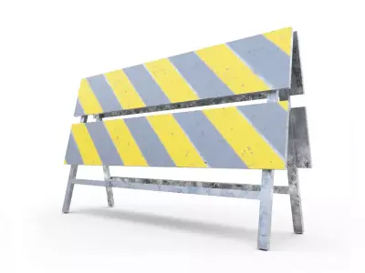 Construction Barrier Low-poly 3D model