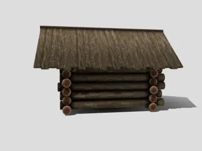 Medieval Cabin Low-poly 3D model