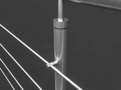 Steel Railing Low-poly 3D model