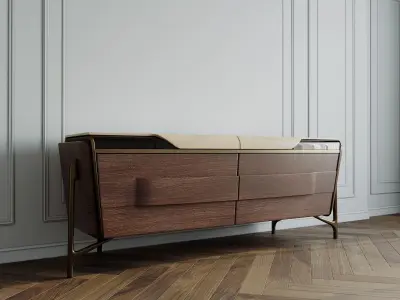 Melting light Sideboard by Turri 3D model
