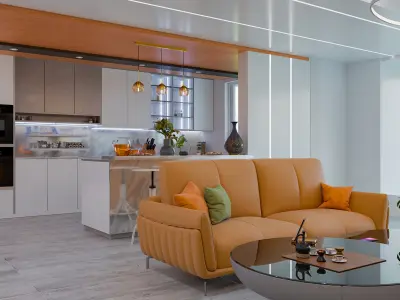 Modern kitchen design Free 3D model