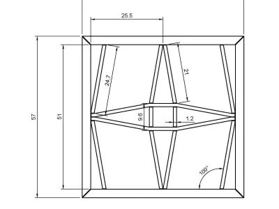 Matsubakuzushi wooden window frame with geometric design 3D print model