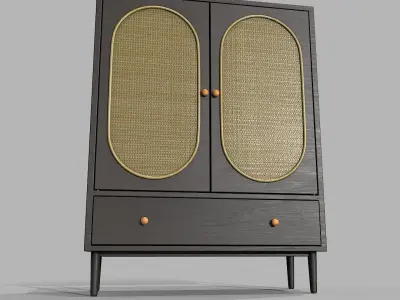 Rattan Cabinet Pbr Low-poly 3D model