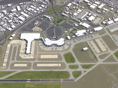 Algiers - Houari Boumediene Airport - ALG Low-poly 3D model