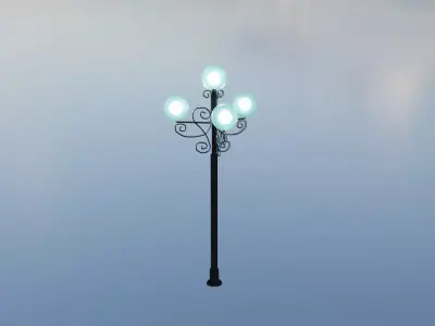 lamp post 3D model buy