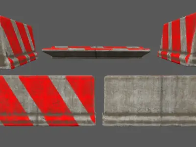barrier set 5 of road markings Low-poly 3D model