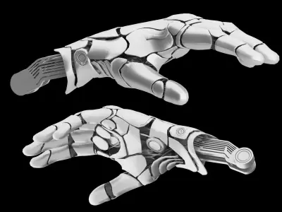 Robot hand Low-poly 3D model