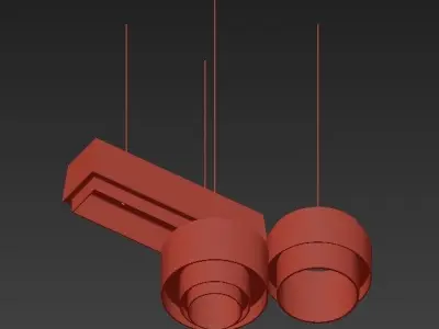 TIERED three pendant lights hanging from ceiling 3D model