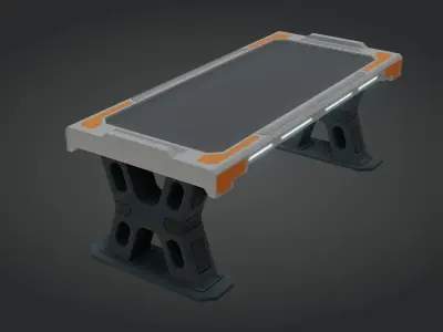Sci-fi Work Bench - Low poly - PBR - Game ready Low-poly 3D model