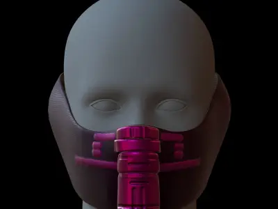 Gas mask helmet 3d model scifi Low-poly  Low-poly 3D model