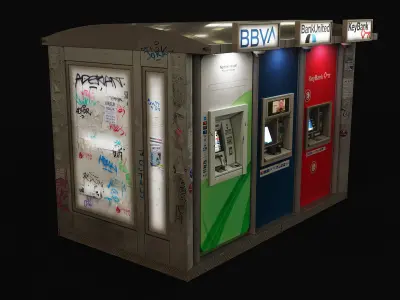 Atm bankomats Low-poly 3D model