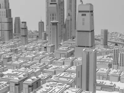 SCI-FI CITY FUTURISTIC  Low-poly 3D model