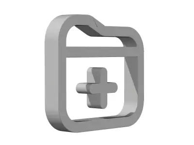 3d add folder icon Low-poly 3D model