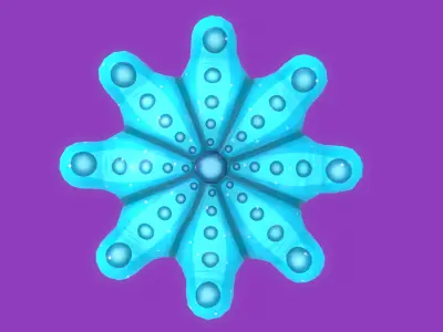 Stylized Starfish Pillow Cartoon Cushion  Free low-poly 3D model